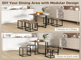 5 Piece Dining Table and Chairs Set 4, Industrial Space Saving Table and Chairs with Metal Frame, T3398P344217