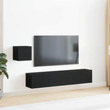 TV Cabinet Set 4 pcs Black oak 80 x 30 x 30 cm Engineered wood 3393178
