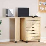 Rolling Cabinet with Desk MOSS Clear Varnish Solid Pine wood 42032404