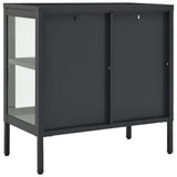 Sideboard Anthracite 70x35x70 cm Steel and Glass 336066