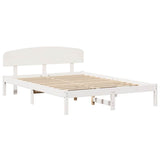 Bed Frame with Headboard White 150 x 200 cm Solid Pine Wood 872060