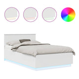 Bed Frame with Headboard White 135 x 190 cm Engineered Wood 3408082