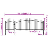 ZNTS Garden Gate Steel 1.75x4 m Black 144363