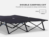 Double Camping Cot Bed, with Bag - Black T3398P348650