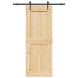 Sliding Door NARVIK Natural and Black 85 x 210 cm 3445337