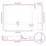 Coffee Table Legs Anthracite 2 pcs 60x cm Steel 4013286