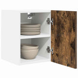 Hanging Cabinet 2 pcs Smoked Oak and White 30 x 31 x 40 cm 884123
