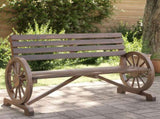 Garden Bench Burnt wood look Solid fir wood 2-seater Durable 365104