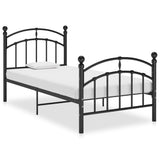 Bed Frame without Mattress Black Metal 100x200 cm 324970