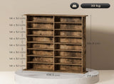 16-Compartment Media Shelf - Rustic Brown T3398P423534