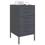 ZNTS Bedside Cabinets 2 pcs Anthracite 36x39x68 cm Steel 843083