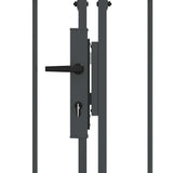 Garden Fence Gate with Arched Top Grey 500 x 100 cm Steel 42008959