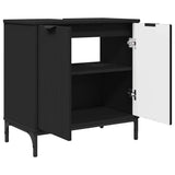 Bathroom Furniture Set 3 pcs Black Engineered Wood and Metal 3393104