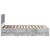 Bed Frame Concrete Grey 135 x 190 cm Engineered Wood 3412195