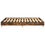 Bed Frame No Mattress Smoked Oak 150x200 cm King Size Engineered Wood 3328712