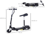 Powered E-Scooter Ride-On, with Brakes, Adjustable Seat, Adjustable Handlebars, Black T3398P349426