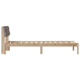 Bed frame Brown and taupe 75 x 190 cm Solid pine wood 878652