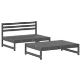 2 Piece Garden Lounge Set Grey Solid Wood Pine 3186587