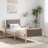 Bed Frame with Headboard Taupe 80 x 200 cm Fabric 878362