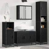 Bathroom Furniture Set 4 pcs Black Oak Engineered Wood 3402325
