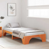 Bed Frame Wax Brown 80 x 200 cm Solid Pine Wood 872967