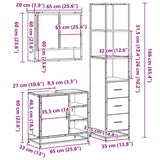 3 Piece Bathroom Furniture Set Grey Sonoma Engineered Wood 3301178