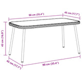 Coffee Table Black 90 x 45 x 43 cm Poly Rattan 4108267