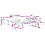 Storage Bed Frame Old Wood 180 x 200 cm Engineered Wood 3335275