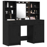Dressing Table Set with Drawer 3 pcs Black Oak Engineered Wood 3334291