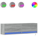TV Wall Cabinet with LED Lights Grey Sonoma 140x31x38 cm 852374