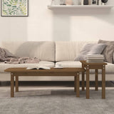 2 Piece Coffee Table Set Honey Brown Solid Wood Pine 822365