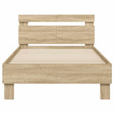Bed Frame without Mattress with Headboard Sonoma Oak 100x200 cm 838528