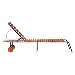 Sun Lounger with Steel Legs Solid Acacia Wood 44394