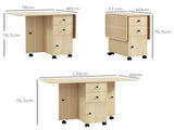 Six-Person Drop Leaf Dining Table, with Storage - Wood-Effect T3398P329436