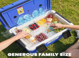 42.6L Insulated Cool Box, Lightweight Portable Ice Cooler with Handle, Lid and Drain Valve, Dark T3398P553431