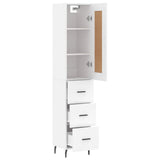 Highboard White 34,5x34x180 cm Engineered Wood 3200209