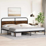 Metal Bed Frame without Mattress Smoked Oak 193x203 cm 3318632