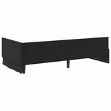 Corner Bed Frame with Headboard Black 90 cm x 200 cm Velvet 42016086