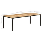 ZNTS Dining Table 220x100x76 cm Rough Mango Wood 321977