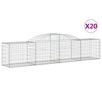 Arched Gabion Baskets 20 pcs 300x50x60/80 cm Galvanised Iron 3146679