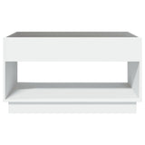 ZNTS Coffee Table with Infinity LED White 90x50x50 cm 847665