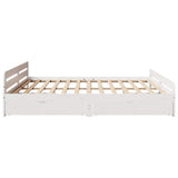 Bed Frame White Solid pinewood 200x200 cm Bed Frame Rectangular 3309027