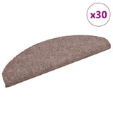 Stair Mats Self-adhesive 30 pcs 65x21x4 cm Light Brown Half Round Large 3365655