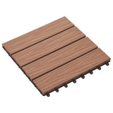 11 pcs Decking Tiles Deep Embossed WPC 30x30 cm 1 sqm Light Brown 45034