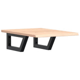 Basin Shelf Wall Mounted Steel and Solid Wood Oak 3302539