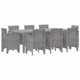 Garden Dining Set 9 pcs Light Grey Polypropylene 3378587