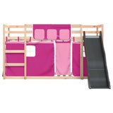 Bunk Bed without Mattress with Slide and Curtains Pink 80x200 cm 3284118