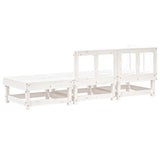 3 Piece Garden Lounge Set White Solid Wood Pine 825409
