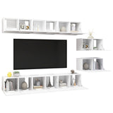 TV Cabinets 8 pcs White Engineered Wood 3078727