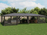 Party Tent with 12 Mesh Sidewalls Anthracite 8x4 m HDPE 4010074